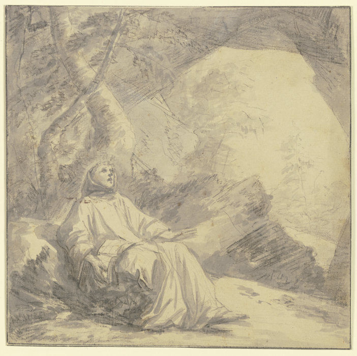Der Heilige Franziskus in der Höhle de Laurent de La Hire