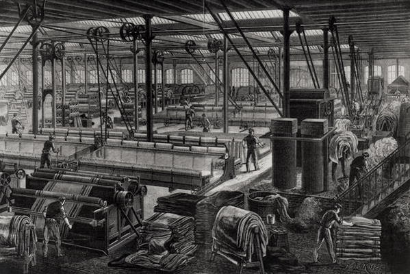 The main workshop of the 'Rime et Renard' factory at Orleans, from 'Les Grandes Usines' by Turgan (e de Laurent Victor Rose