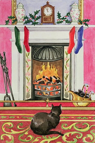 Fireside Scene at Christmas  de Lavinia  Hamer