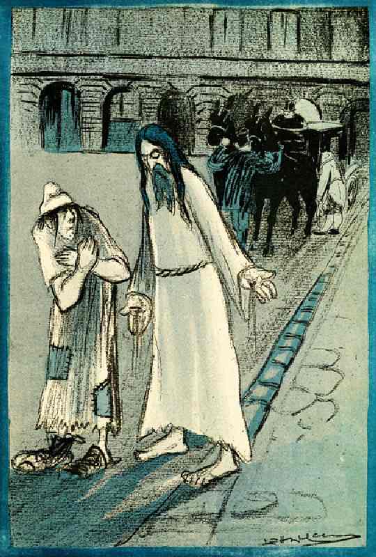The Misunderstood - Jesus Christ and Marianne are left out in the cold night, 1905. (litho) de Leal de Camara