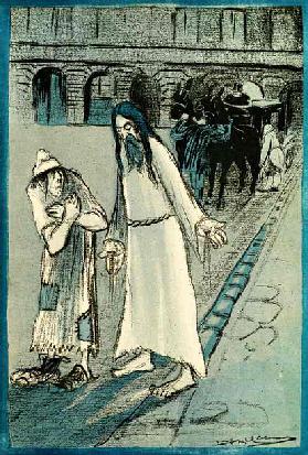 The Misunderstood - Jesus Christ and Marianne are left out in the cold night, 1905. (litho)
