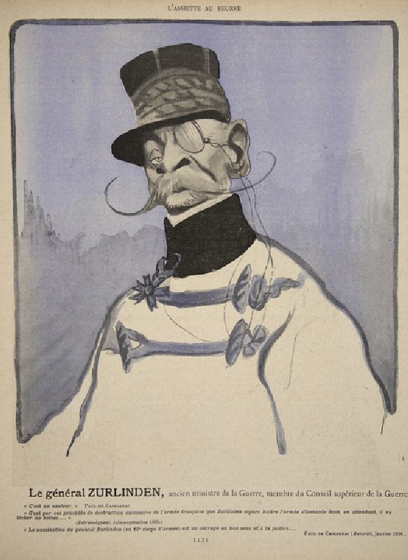 General Zurlinden, former Minister of War, member of the War Council, illustration from Lassiette au de Leal de Camara