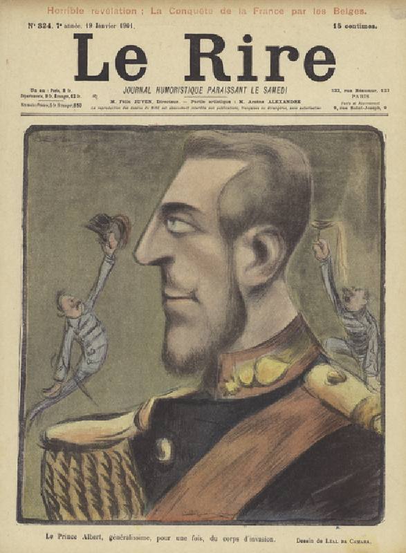 Prince Albert of Belgium, Illustration for Le Rire (colour litho) de Leal de Camara