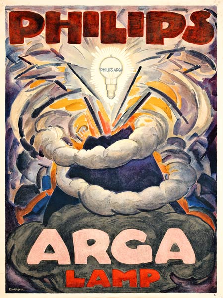Poster advertising Philips Arga Lamp de Leo Gestel