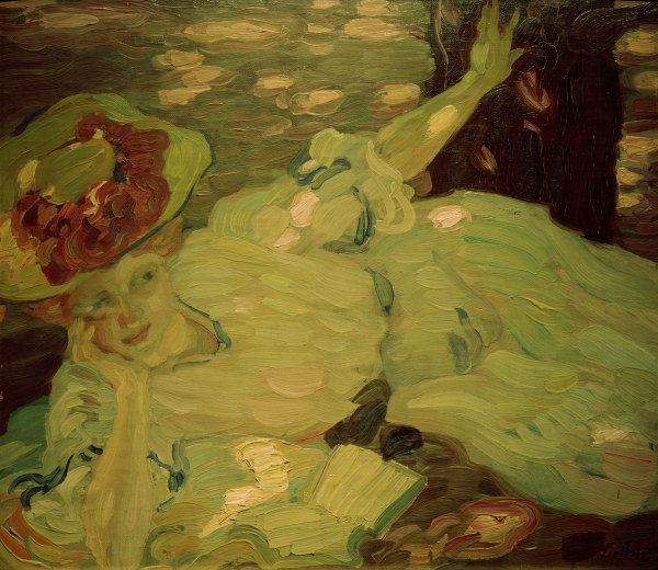 Liegende Dame (Sommer), 1902. de Leo Putz