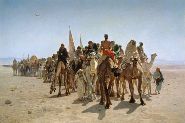 Peregrinos yendo a la Meca de Leon-Auguste-Adolphe Belly