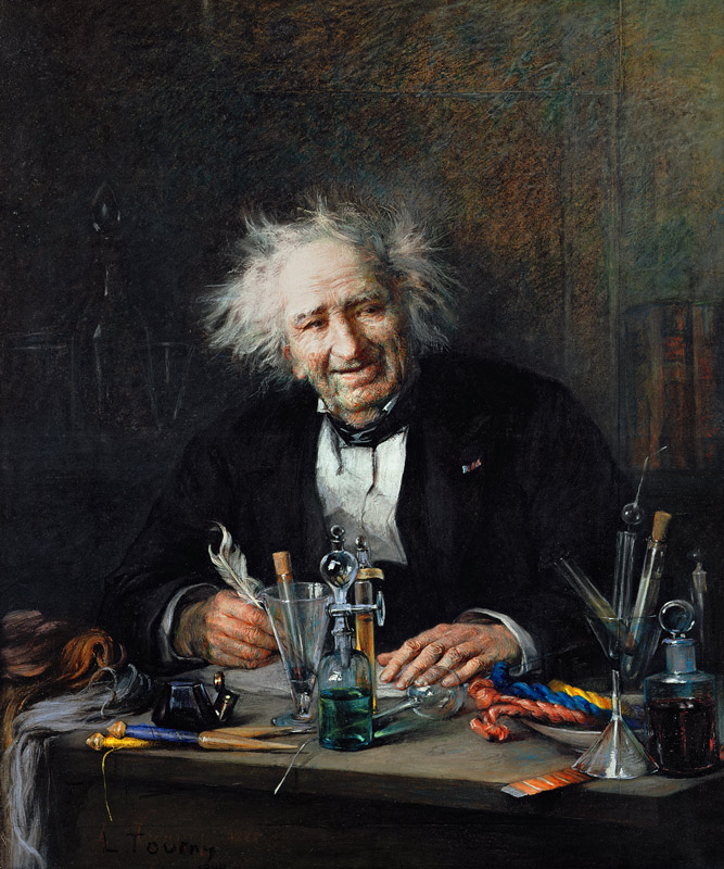 Portrait of Michel-Eugene Chevreul (1786-1889) de Leon Auguste Tourny