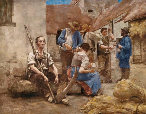 Paying the Harvesters (sketch) de Leon Augustin Lhermite