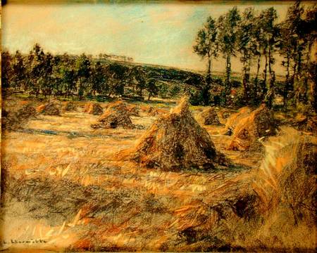 Haystacks in Sunset de Leon Augustin Lhermite
