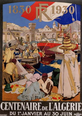 Poster advertising the centenary of Algeria (1830-1930), 1930 (colour litho) de Leon Cauvy