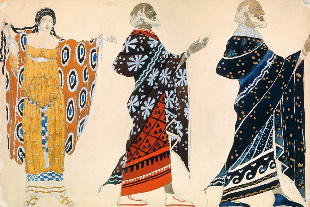 Costume design for drama Oedipus at Colonus by Sophocles de Leon Nikolajewitsch Bakst