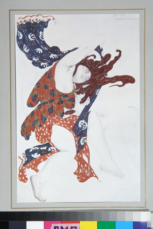 Bacchante. Costume design for the ballet Narcisse by N. Tcherepnin de Leon Nikolajewitsch Bakst