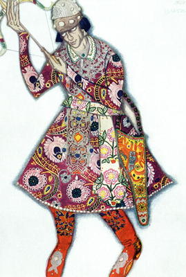 Costume design for The Tsarevitch, from The Firebird (colour litho) de Leon Nikolajewitsch Bakst
