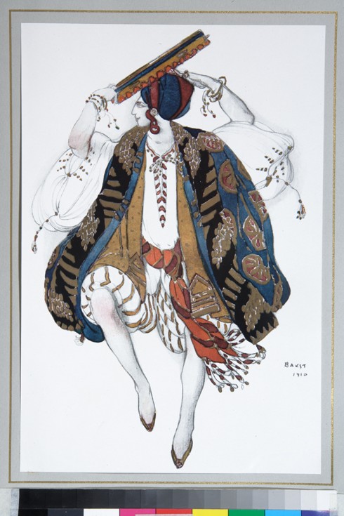 Jewish Dance. Costume design for the ballet Cléopatre de Leon Nikolajewitsch Bakst