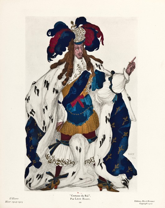 King. Costume design for the ballet Sleeping Beauty by P. Tchaikovsky de Leon Nikolajewitsch Bakst