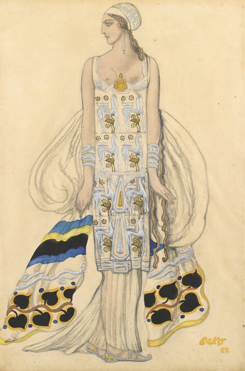 Costume design for Ida Rubinstein in the drama Phaedra (Phèdre) by Jean Racine de Leon Nikolajewitsch Bakst