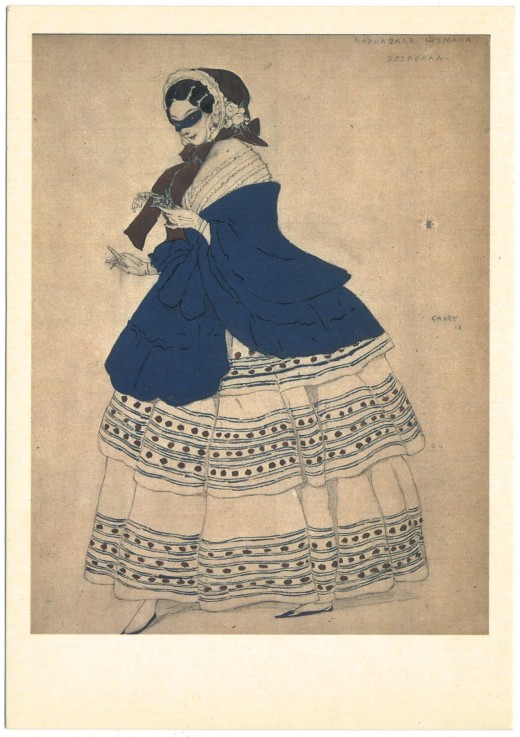 Costume design for the ballet Carnaval by R. Schumann de Leon Nikolajewitsch Bakst