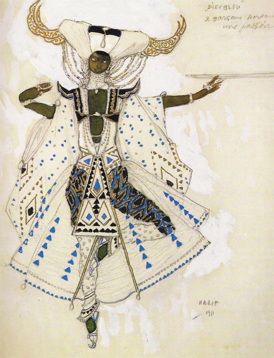 Costume design for the Ballet "Blue God" by R. Hahn de Leon Nikolajewitsch Bakst