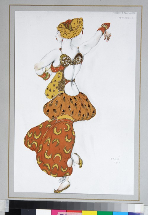 Odalisque. Costume design for the ballet Sheherazade by N. Rimsky-Korsakov de Leon Nikolajewitsch Bakst