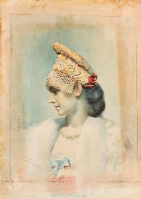 Portrait of a Girl Wearing a Kokoshnik