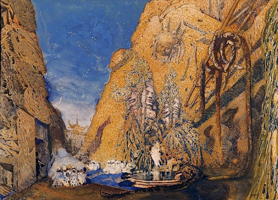 Stage set for the ''Dieu Bleu'', Reynaldo Hahn (1845-1947) 1911 de Leon Nikolajewitsch Bakst