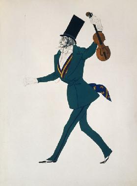 Niccolo Paganini. Diseño de vestuario para el ballet de Copin 'La Noche Mágica