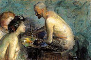 Faun and nymphs (satirical portrait of the painter de Leon Wyczolkowski