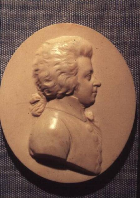 Portrait medallion of Wolfgang Amadeus Mozart (1756-91) de Leonard  Posch