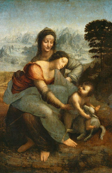 La Virgen, el Niño Jesús y Santa Ana (antes de ser restaurado en 2012) de Leonardo da Vinci