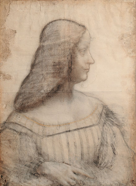 Portrait of Isabella d'Este (1474-1539) (red chalk & pierre noire on paper) de Leonardo da Vinci