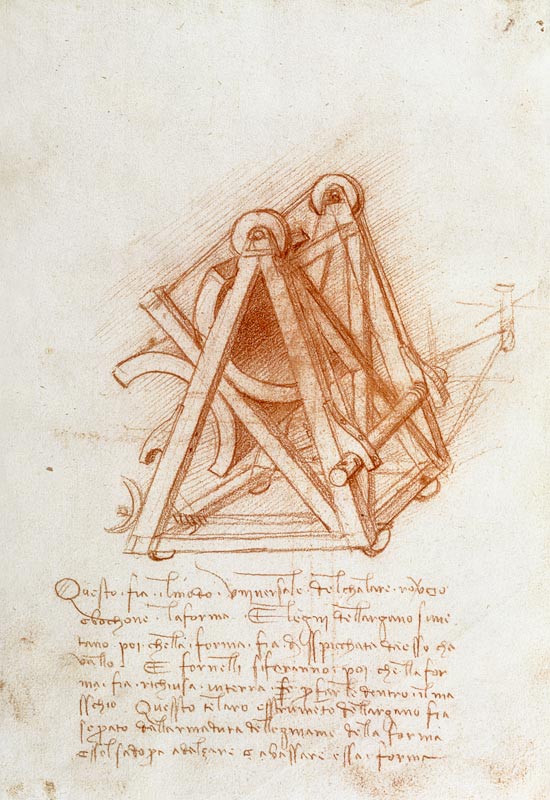 Codex Madrid II/154-V Design (pen & brown ink on paper) de Leonardo da Vinci