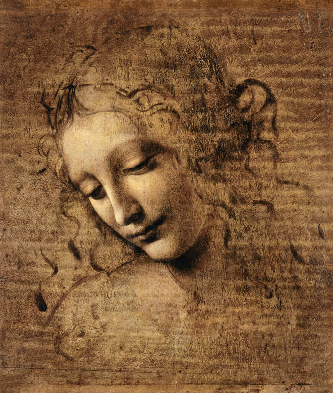 Cabeza de una mujer de Leonardo da Vinci