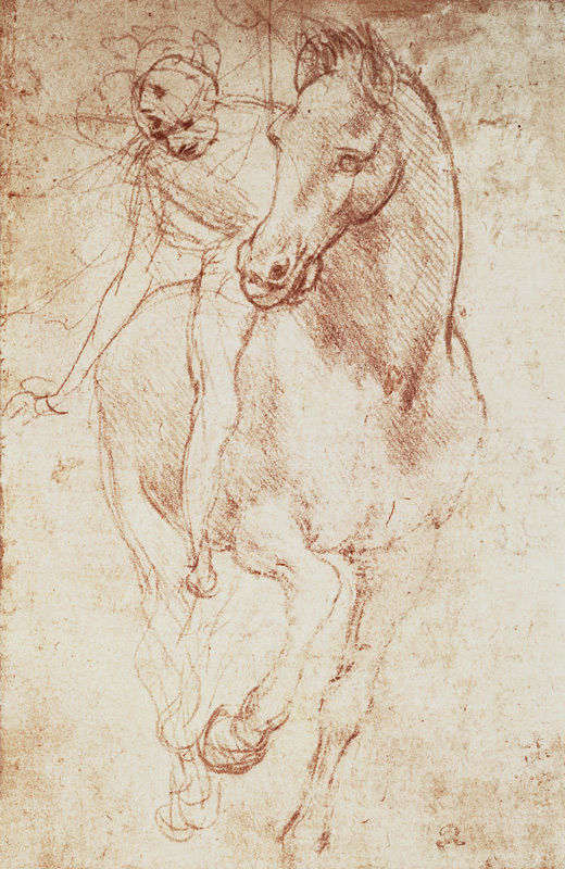 Horse and Rider (silverpoint) de Leonardo da Vinci