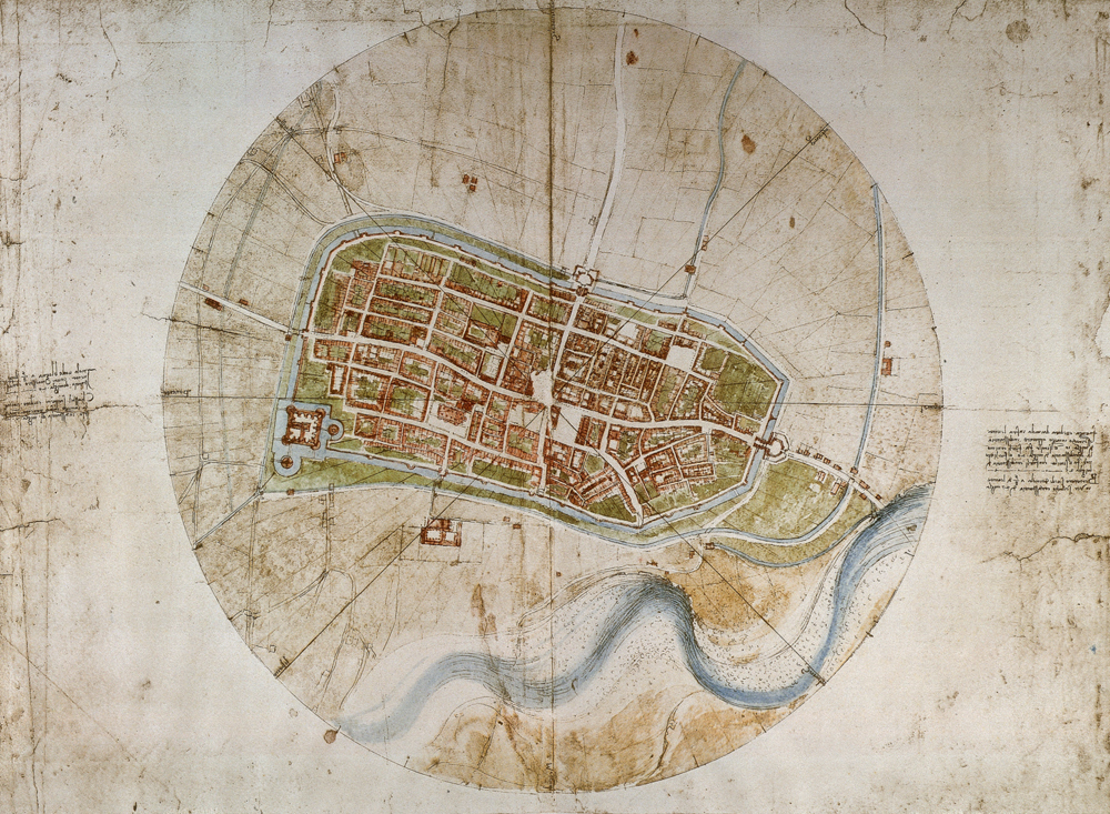 Stadtplan von Imola de Leonardo da Vinci