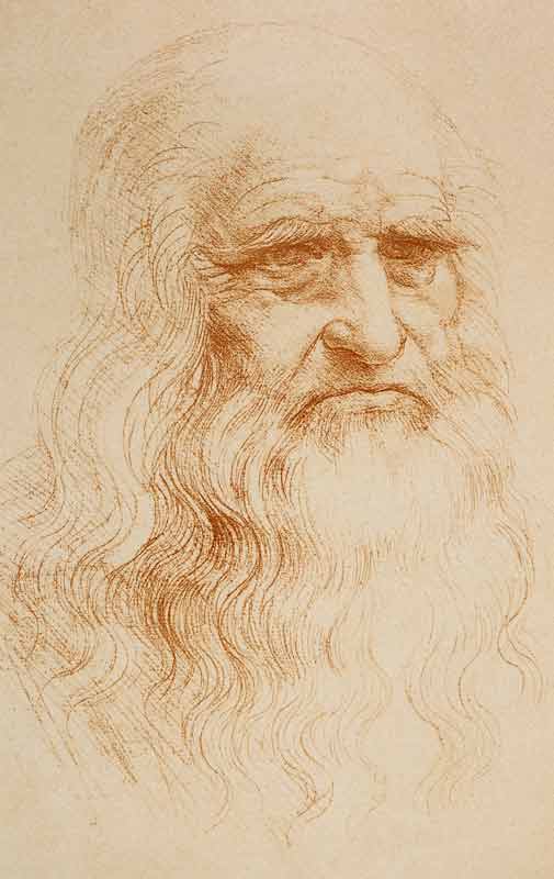 Portrait of a Bearded Man, possibly a Self Portrait de Leonardo da Vinci