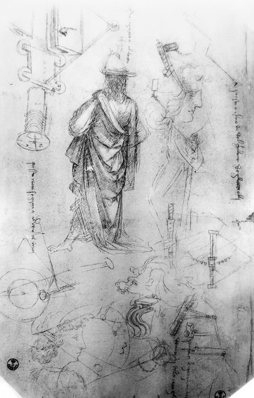 Studies (pen and ink on paper) de Leonardo da Vinci