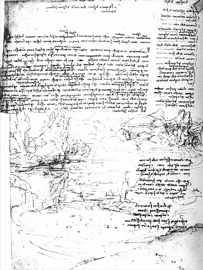 Fol.145v-a, page from Da Vinci''s notebook de Leonardo da Vinci