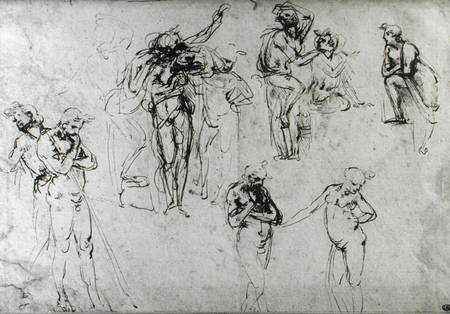 Study of nude men de Leonardo da Vinci