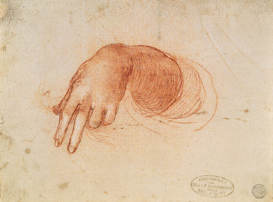Study of a hand de Leonardo da Vinci