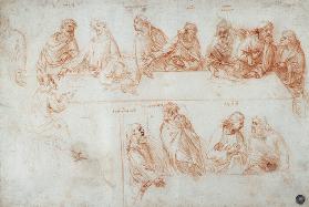 Dibujo preparatorio para la Última Cena - Leonardo da Vinci