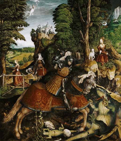 San Jorge combatiendo con el dragón de Leonhard Beck