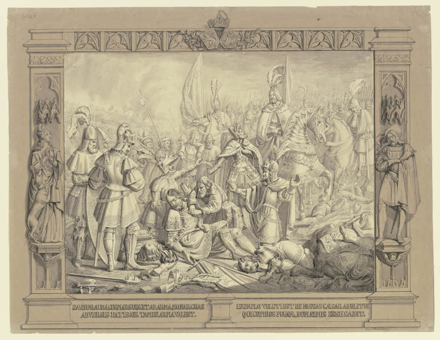 Tod des Kaisers Adolf von Nassau in der Schlacht bei Gellheim im Jahre 1298 de Leonhard Diefenbach