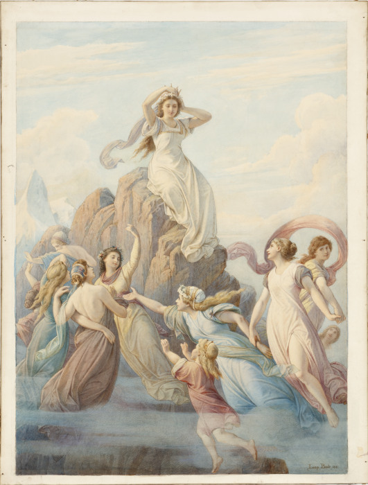 Illustration zu Schillers Berglied (Mittelteil) de Leopold von Bode