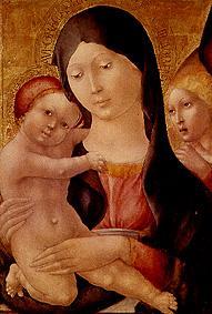 María con el niño y un ángel de Liberale da Verona