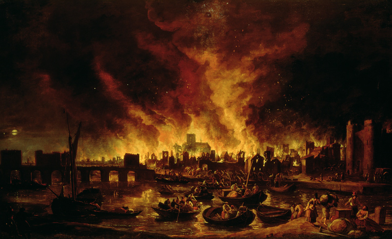 The Great Fire of London in 1666 de Lieve Verschuier