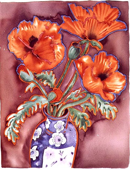 Chinese Poppies, 1989 (w/c on paper)  de Lillian  Delevoryas