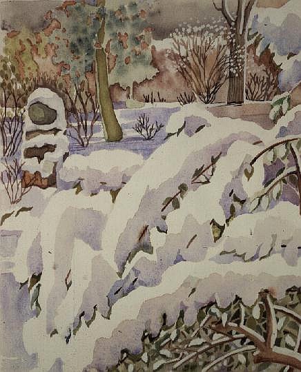 Front Garden under Heavy Snow de Lillian  Delevoryas