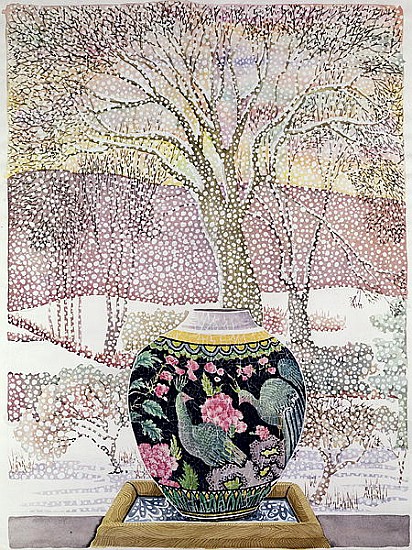 Large Ginger Jar in Snowstorm de Lillian  Delevoryas
