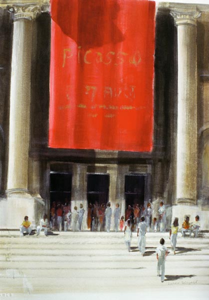 Entrance to the Metropolitan Museum, New York City, 1990 (w/c on paper)  de Lincoln  Seligman