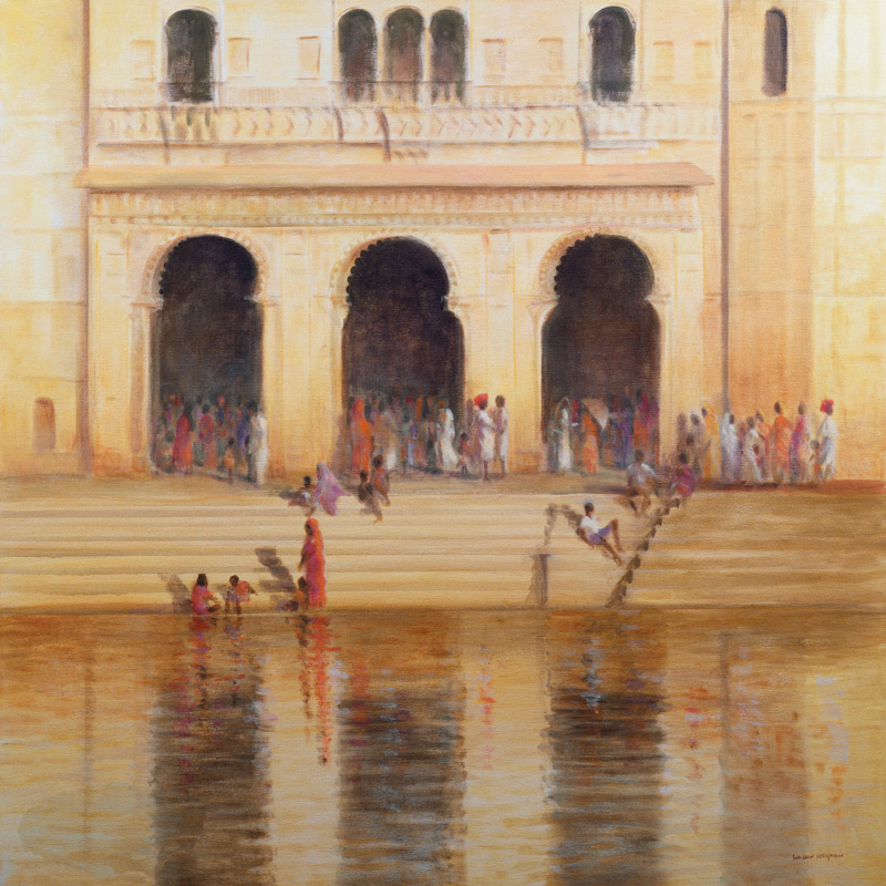 Udaipur Steps (oil on canvas)  de Lincoln  Seligman